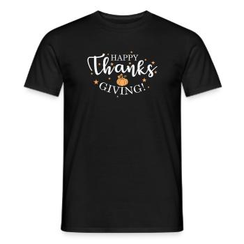 Happy Thanks Giving USA Thanksgiving Feiertag - Männer T-Shirt - Schwarz - Vorne - AI Model Male 178 light (178cm)