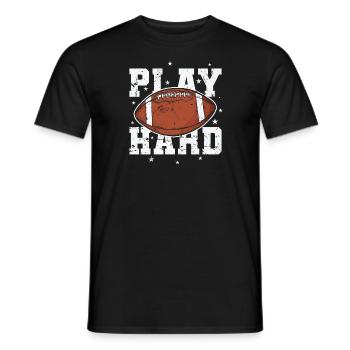 Play Hard American Football Sport USA - Männer T-Shirt - Schwarz - Vorne - AI Model Male 178 light (178cm)