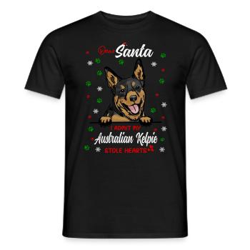 Australischer Kelpie Hund Weihnachten Hunderasse - Männer T-Shirt - Schwarz - Vorne - AI Model Male 178 light (178cm)