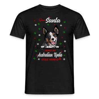 Australischer Koolie Hund Weihnachten Hunderasse - Männer T-Shirt - Schwarz - Vorne - AI Model Male 178 light (178cm)