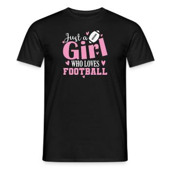 Just a Girl who loves Football Sport - Männer T-Shirt - Schwarz - Vorne - AI Model Male 178 light (178cm)
