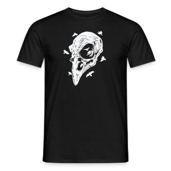 Bone skull of a raven crow bird - Men's T-Shirt - black - Front - AI Model Male 178 light (178cm)