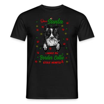 Border Collie Hund Weihnachten Hunderasse - Männer T-Shirt - Schwarz - Vorne - AI Model Male 178 light (178cm)