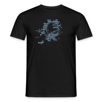 Poing avec gant MMA Arts martiaux mixtes - T-shirt homme - noir - Devant - AI Model Male 178 light (178cm)