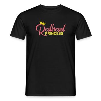 Princesse rousse beauté cheveux roux - T-shirt homme - noir - Devant - AI Model Male 178 light (178cm)