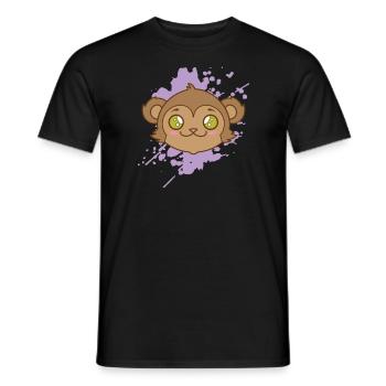 Affe im japanischen Kawaii Stil Tier - Männer T-Shirt - Schwarz - Vorne - AI Model Male 178 light (178cm)