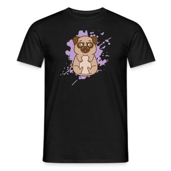 Carlin pour chien dans un animal japonais de style kawaii - T-shirt homme - noir - Devant - AI Model Male 178 light (178cm)