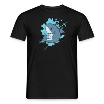 Requin dans un animal japonais de style kawaii - T-shirt homme - noir - Devant - AI Model Male 178 light (178cm)
