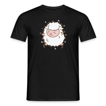 Schaf im japanischen Kawaii Stil Tier - Männer T-Shirt - Schwarz - Vorne - AI Model Male 178 light (178cm)