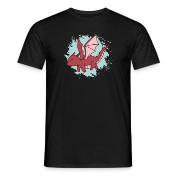 Dragon vole mignon animal fantastique - T-shirt homme - noir - Devant - AI Model Male 178 light (178cm)