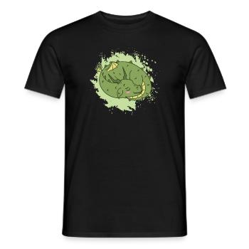 Dragon dort mignon animal fantastique - T-shirt homme - noir - Devant - AI Model Male 178 light (178cm)