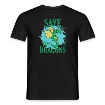 Sauvez les dragons Dragon Animal Dragon Créatures mythiques - T-shirt homme - noir - Devant - AI Model Male 178 light (178cm)