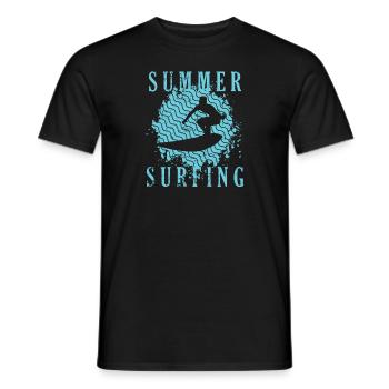 Summer Surfing Surfing Water Sports - Men's T-Shirt - black - Front - AI Model Male 178 light (178cm)