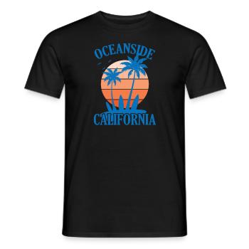 Oceanside California Surfing - Men's T-Shirt - black - Front - AI Model Male 178 light (178cm)
