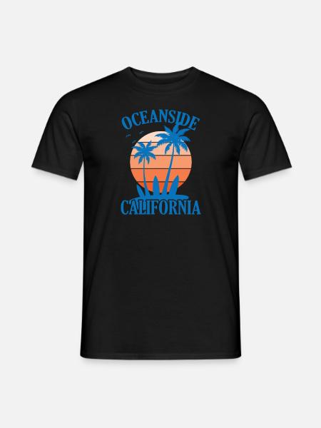 Oceanside California Wellenreiten surfen - Männer T-Shirt - Schwarz