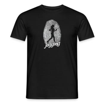 Jogging as a fingerprint Fitness Running - Men's T-Shirt - black - Front - AI Model Male 178 light (178cm)
