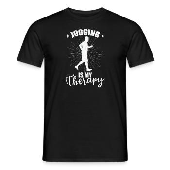 Jogging is my Therapy Fitness Sport Running - Men's T-Shirt - black - Front - AI Model Male 178 light (178cm)