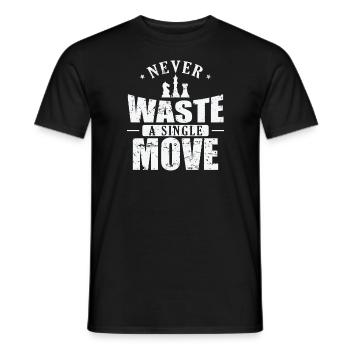 Never Waste a Single Move Chess Brain Teaser - Men's T-Shirt - black - Front - AI Model Male 178 light (178cm)