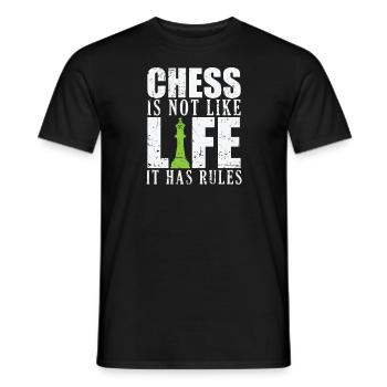 Chess is not like Life it has Rules Schach - Men's T-Shirt - black - Front - AI Model Male 178 light (178cm)