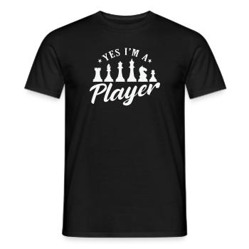Yes I'm a Chess Player Chess Brain Teaser - Men's T-Shirt - black - Front - AI Model Male 178 light (178cm)