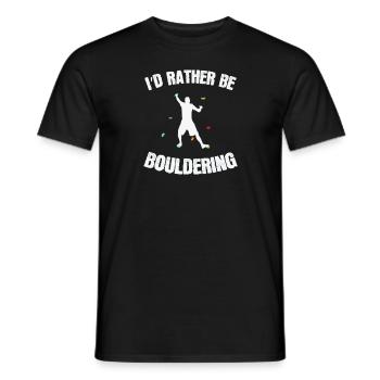 I'd rather be bouldering climbing hobby - Men's T-Shirt - black - Front - AI Model Male 178 light (178cm)