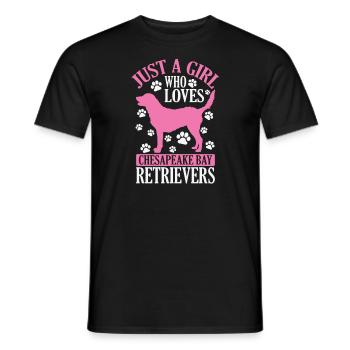 Juste une fille qui aime les Chesapeake Bay Retrievers - T-shirt homme - noir - Devant - AI Model Male 178 light (178cm)