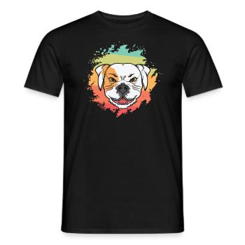 Bad Bulldog Facial Expression Pet - Men's T-Shirt - black - Front - AI Model Male 178 light (178cm)