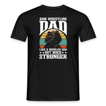 Arm wrestling arm wrestler dad arm wrestler - Men's T-Shirt - black - Front - AI Model Male 178 light (178cm)