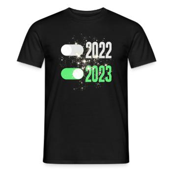2022 AUS - 2023 EIN - Männer T-Shirt - Schwarz - Vorne - AI Model Male 178 light (178cm)