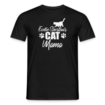 Exotic Shorthair Cat Mama British Cat - Men's T-Shirt - black - Front - AI Model Male 178 light (178cm)