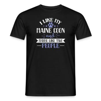 I Like my Maine Coon and Maybe like two People - Men's T-Shirt - black - Front - AI Model Male 178 light (178cm)