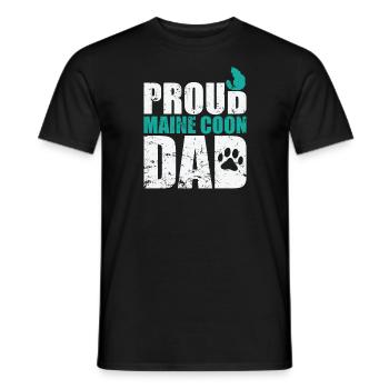 Fier Maine Coon Papa Chat Chat Chat - T-shirt homme - noir - Devant - AI Model Male 178 light (178cm)