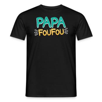 Humour Homme Papa Foufou Fête Des Pères 2024 - T-shirt homme - noir - Devant - AI Model Male 178 light (178cm)