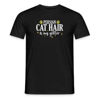 Persian Cat Hair is my Glitter Domestic Cat - Men's T-Shirt - black - Front - AI Model Male 178 light (178cm)