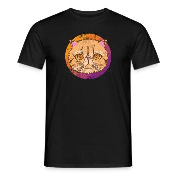 Perserkatze Rasse Hauskatze Haustier - Männer T-Shirt - Schwarz - Vorne - AI Model Male 178 light (178cm)