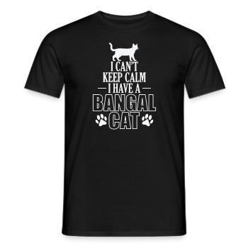 I can´t Keep Calm I have a Bangal Cat - Männer T-Shirt - Schwarz - Vorne - AI Model Male 178 light (178cm)