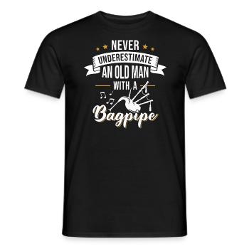Cornemuse Grand-père Cornemuse Retraité Instrument de musique - T-shirt homme - noir - Devant - AI Model Male 178 light (178cm)