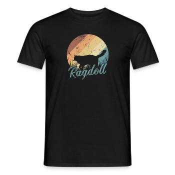 Katze Ragdoll Haustier Hauskatze Rasse - Männer T-Shirt - Schwarz - Vorne - AI Model Male 178 light (178cm)