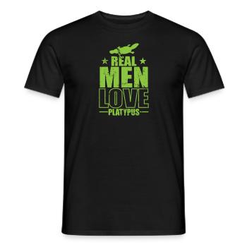 Real Men Love Platypus Platypus Australia - Men's T-Shirt - black - Front - AI Model Male 178 light (178cm)