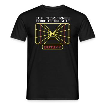 Zielcomputer - Computer misstrauen - IT Informatik - Männer T-Shirt - Schwarz - Vorne - AI Model Male 178 light (178cm)