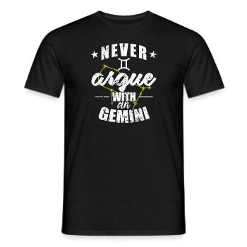 Zodiac sign Never argue with an Gemini - Men's T-Shirt - black - Front - AI Model Male 178 light (178cm)