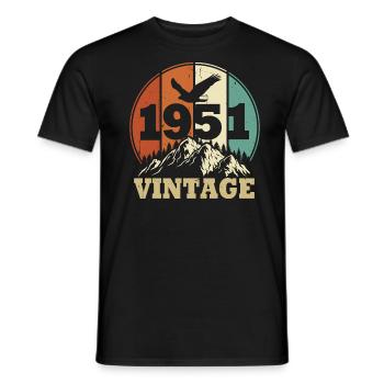 Jahrgang 1951 - Männer T-Shirt - Schwarz - Vorne - AI Model Male 178 light (178cm)