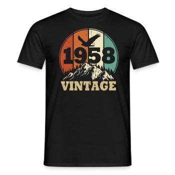 Jahrgang 1958 - Männer T-Shirt - Schwarz - Vorne - AI Model Male 178 light (178cm)