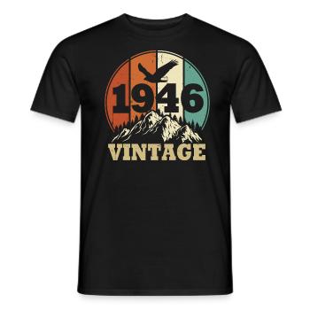 Jahrgang 1946 - Männer T-Shirt - Schwarz - Vorne - AI Model Male 178 light (178cm)