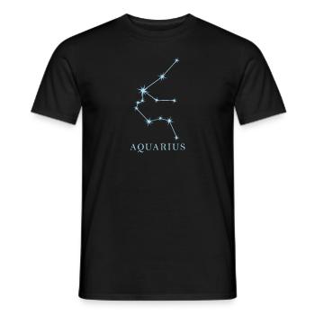 Star constellation Zodiac sign Aquarius - Men's T-Shirt - black - Front - AI Model Male 178 light (178cm)