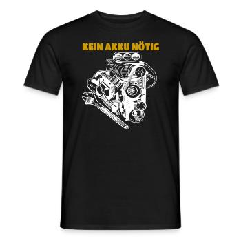 Kein Akku nötig Anti Elektroauto gegen Auto Motor - Männer T-Shirt - Schwarz - Vorne - AI Model Male 178 light (178cm)