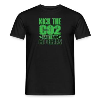 Kick the CO2 Habit and go Green Planet Earth - Men's T-Shirt - black - Front - AI Model Male 178 light (178cm)