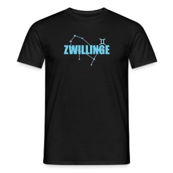 Zwillinge Sternzeichen Gemini Sternbild - Männer T-Shirt - Schwarz - Vorne - AI Model Male 178 light (178cm)