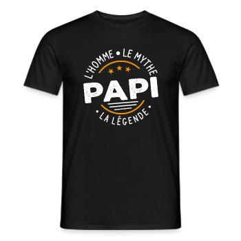 Grand-Père Papi l'Homme le Mythe la Légende Cadeau - T-shirt homme - noir - Devant - AI Model Male 178 light (178cm)