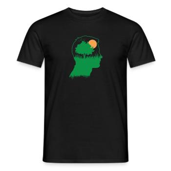 Pensez à l’environnement et à la nature Planète Terre - T-shirt homme - noir - Devant - AI Model Male 178 light (178cm)